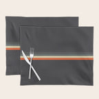 Meness - Classic Minimal Dark Retro Summer Stripes Placemat Gallery Image 1