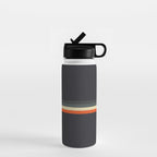 Meness - Classic Minimal Dark Retro Summer Stripes Water Bottle Gallery Image 1