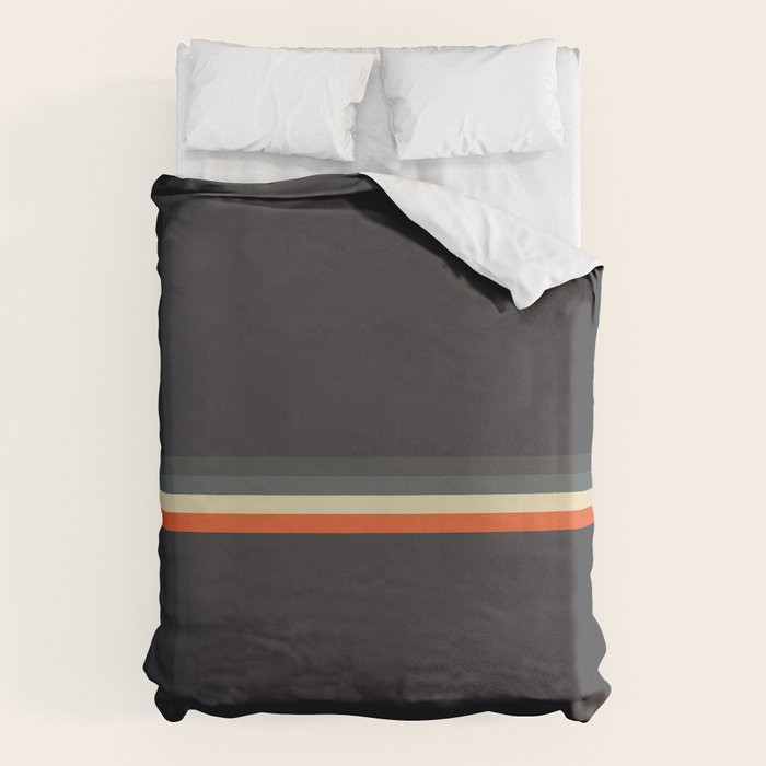 Meness - Classic Minimal Dark Retro Summer Stripes Duvet Cover Gallery Image 6