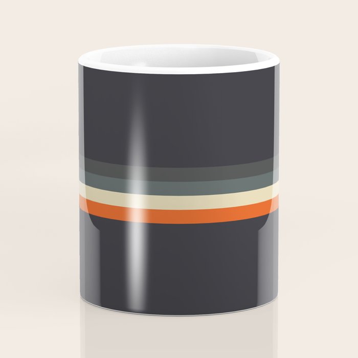 Meness - Classic Minimal Dark Retro Summer Stripes Coffee Mug Gallery Image 4