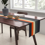 Meness - Classic Minimal Dark Retro Summer Stripes Table Runner Gallery Image 2