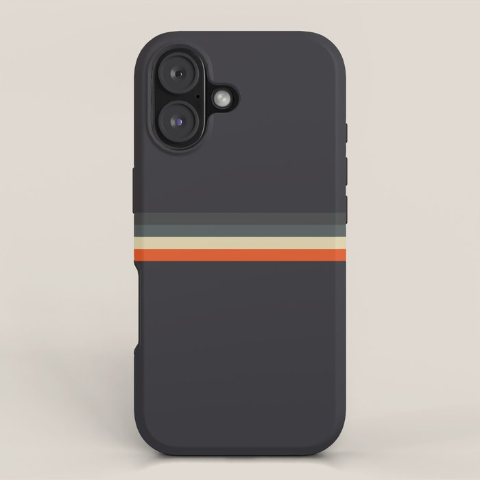 Meness - Classic Minimal Dark Retro Summer Stripes iPhone Case Gallery Image 1