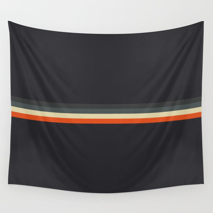 Meness - Classic Minimal Dark Retro Summer Stripes Wall Tapestry Gallery Image 1