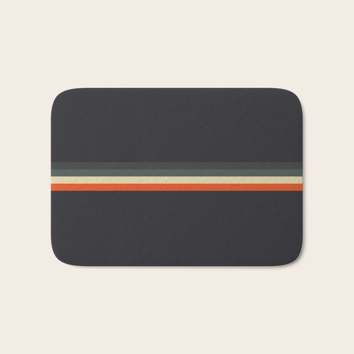 Meness - Classic Minimal Dark Retro Summer Stripes Bath Mat Gallery Image 1