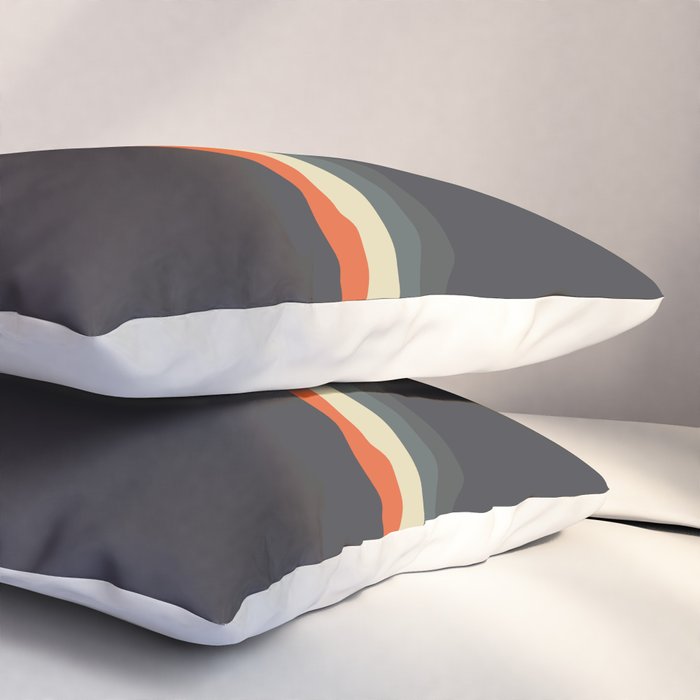 Meness - Classic Minimal Dark Retro Summer Stripes Pillow Sham Gallery Image 3