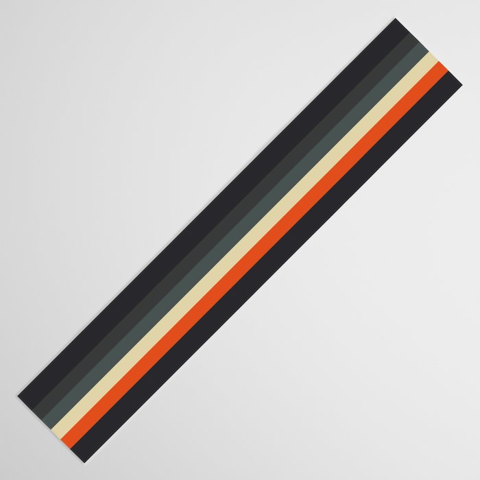 Meness - Classic Minimal Dark Retro Summer Stripes Table Runner Gallery Image 3