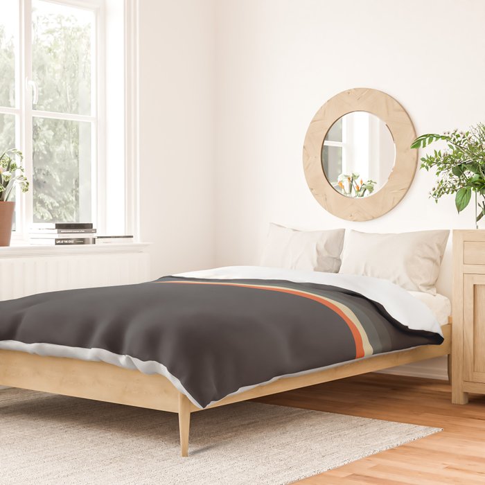 Meness - Classic Minimal Dark Retro Summer Stripes Duvet Cover Gallery Image 2