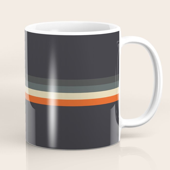 Meness - Classic Minimal Dark Retro Summer Stripes Coffee Mug Gallery Image 1
