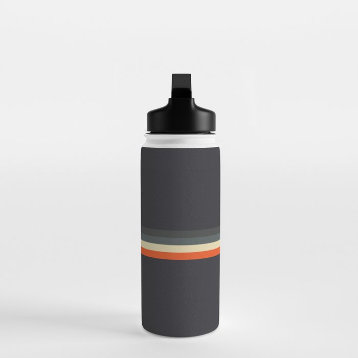 Meness - Classic Minimal Dark Retro Summer Stripes Water Bottle Gallery Image 3