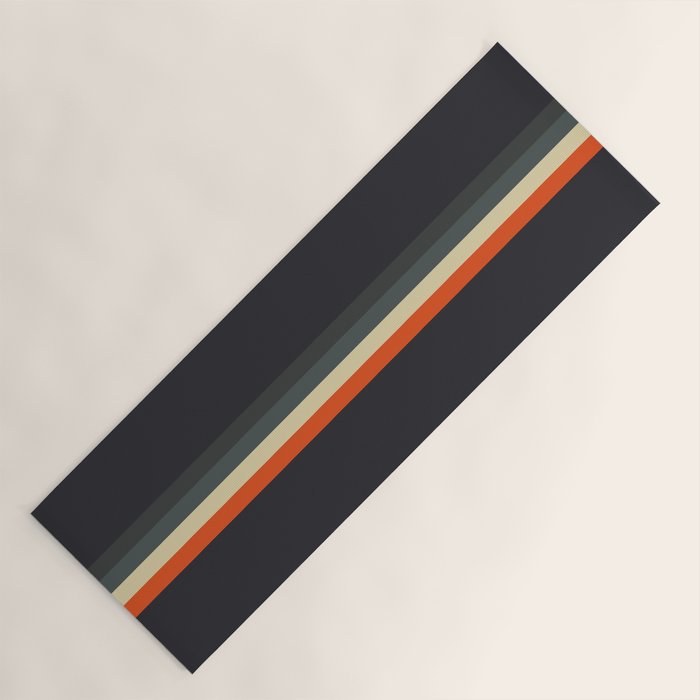 Meness - Classic Minimal Dark Retro Summer Stripes Yoga Mat Gallery Image 1