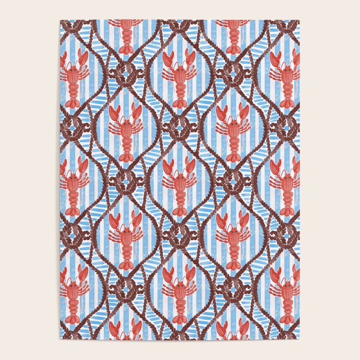 Coastal Lobster Elegance Poster Gallery Image 4
