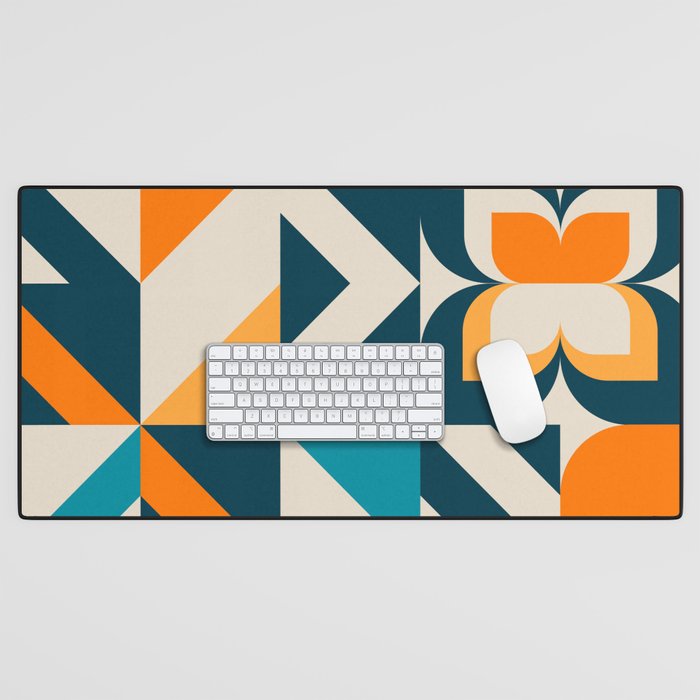 Modern Geometric flowers pattern Desk Mat Gallery Image 1