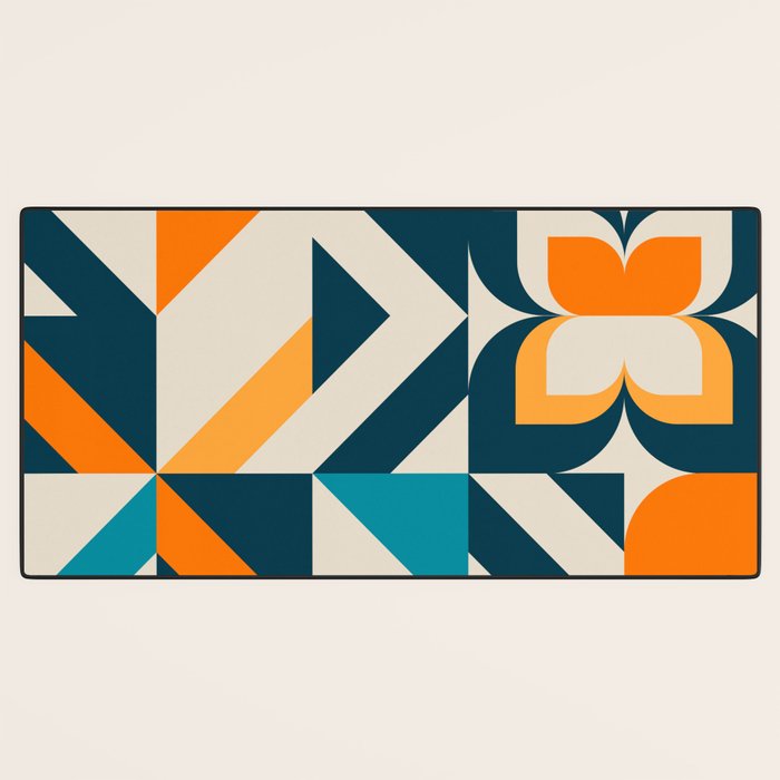 Modern Geometric flowers pattern Desk Mat Gallery Image 3