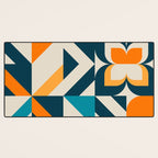 Modern Geometric flowers pattern Desk Mat Gallery Image 3