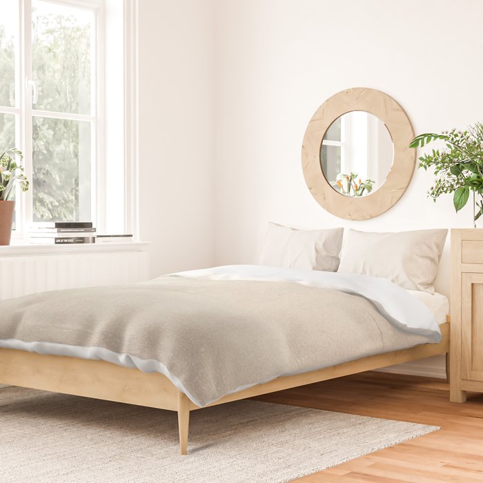 Beige and Taupe Horizon Minimalist Abstract Landscape Duvet Cover Gallery Image 2