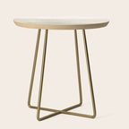 Beige and Taupe Horizon Minimalist Abstract Landscape Side Table Gallery Image 1
