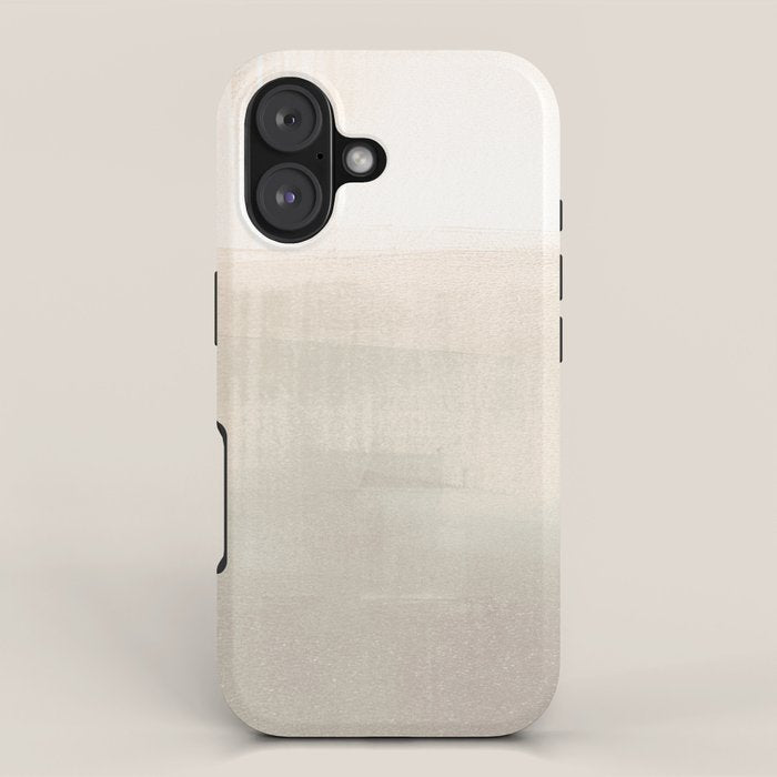 Beige and Taupe Horizon Minimalist Abstract Landscape iPhone Case Gallery Image 1