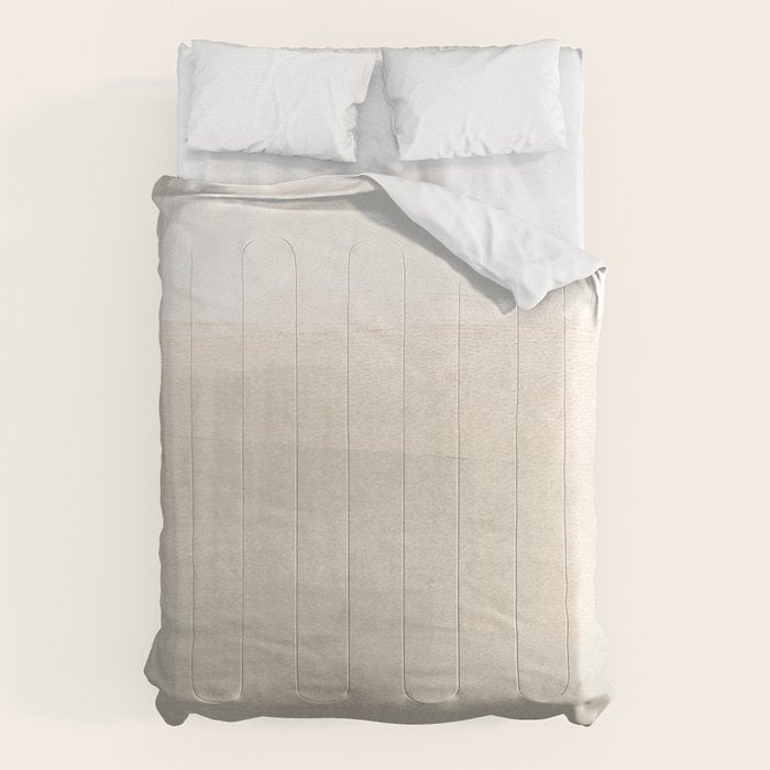 Beige and Taupe Horizon Minimalist Abstract Landscape Comforter Gallery Image 6