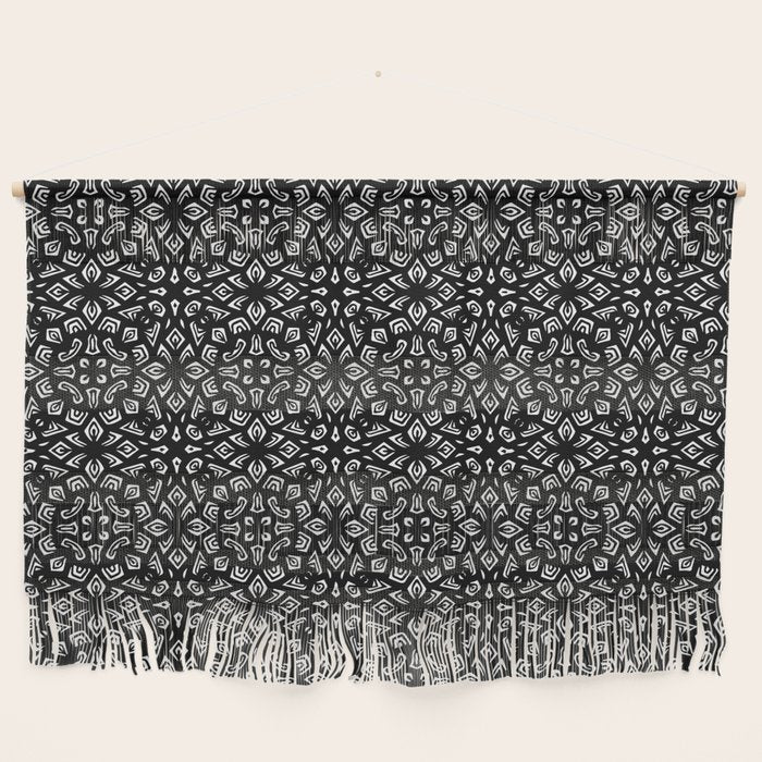 Black and White Mandala Pattern Wall Hanging Gallery Image 1