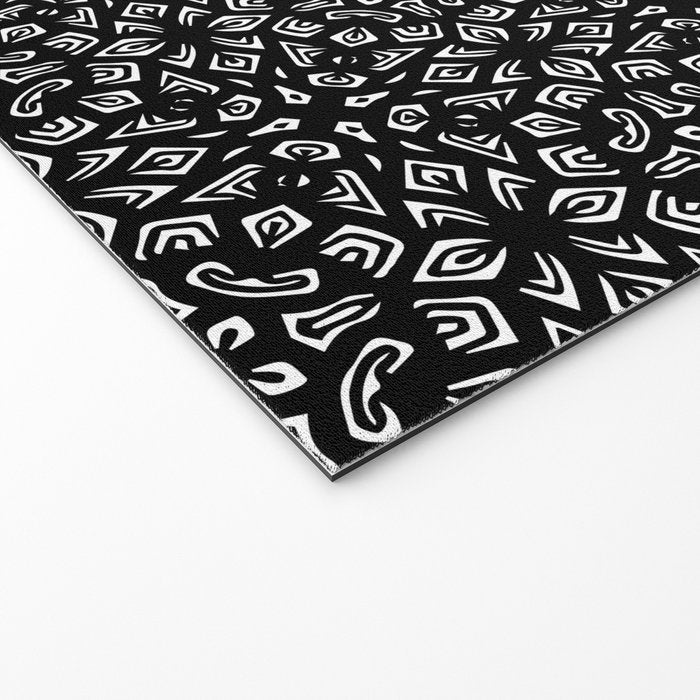 Black and White Mandala Pattern Welcome Mat Gallery Image 2