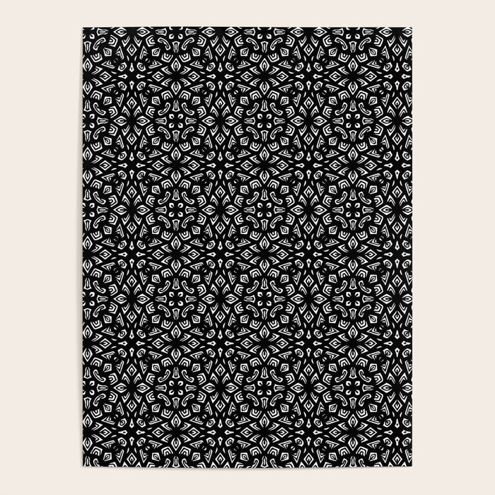 Black and White Mandala Pattern Poster Gallery Image 4