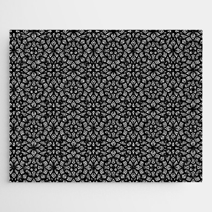 Black and White Mandala Pattern Jigsaw Puzzle Gallery Image 1