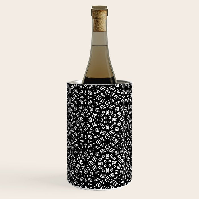 Black and White Mandala Pattern Wine Chiller Gallery Image 1