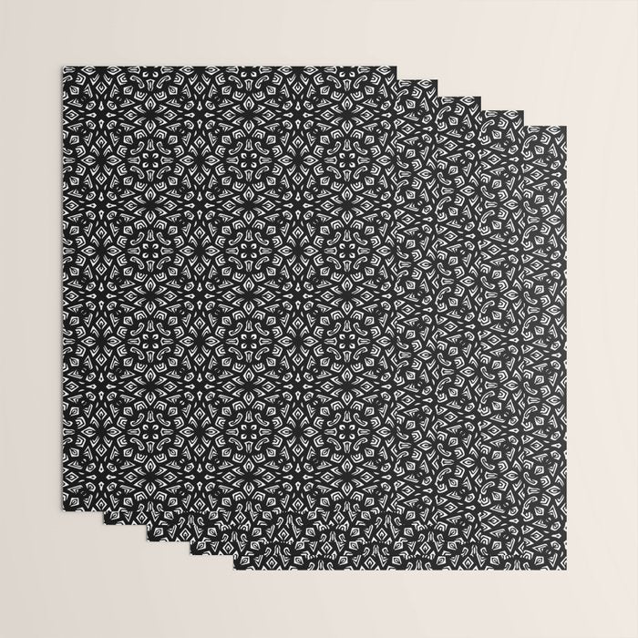 Black and White Mandala Pattern Wrapping Paper Gallery Image 3