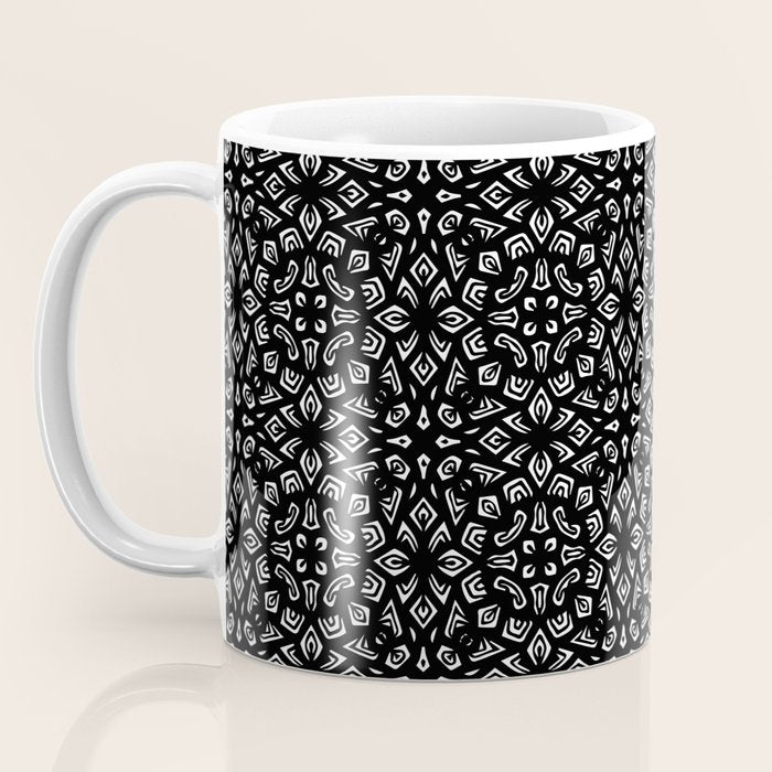Black and White Mandala Pattern Coffee Mug Gallery Image 3