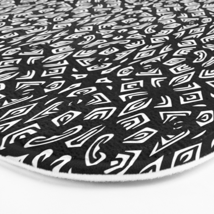 Black and White Mandala Pattern Bath Mat Gallery Image 3