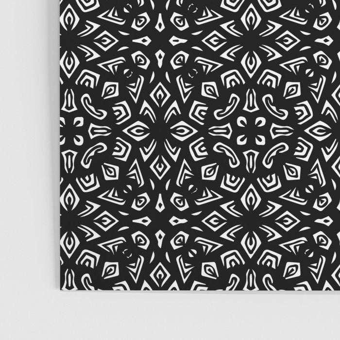 Black and White Mandala Pattern Poster Gallery Image 3