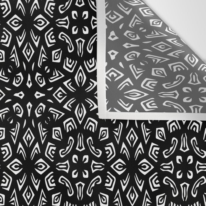 Black and White Mandala Pattern Wall Tapestry Gallery Image 3
