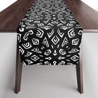 Black and White Mandala Pattern Table Runner Gallery Image 1