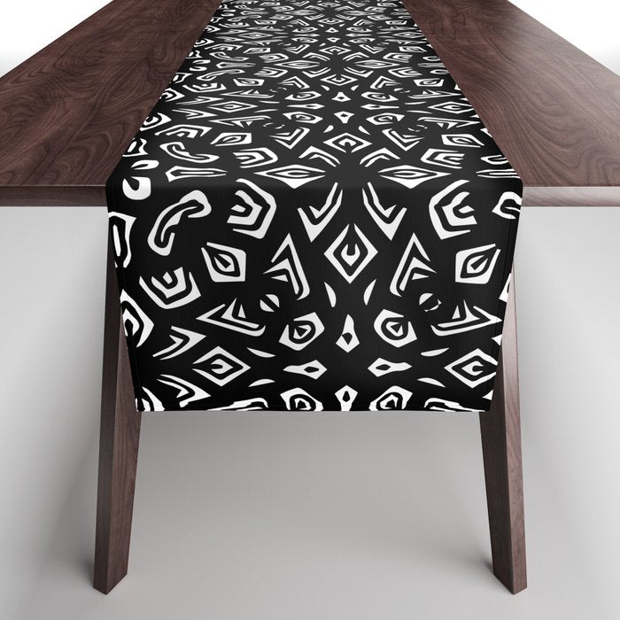 Black and White Mandala Pattern Table Runner Gallery Image 1