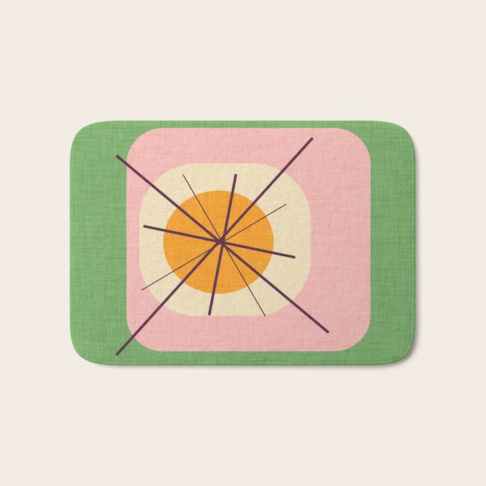 Flower Eggs Green-Pink Bath Mat Gallery Image 1