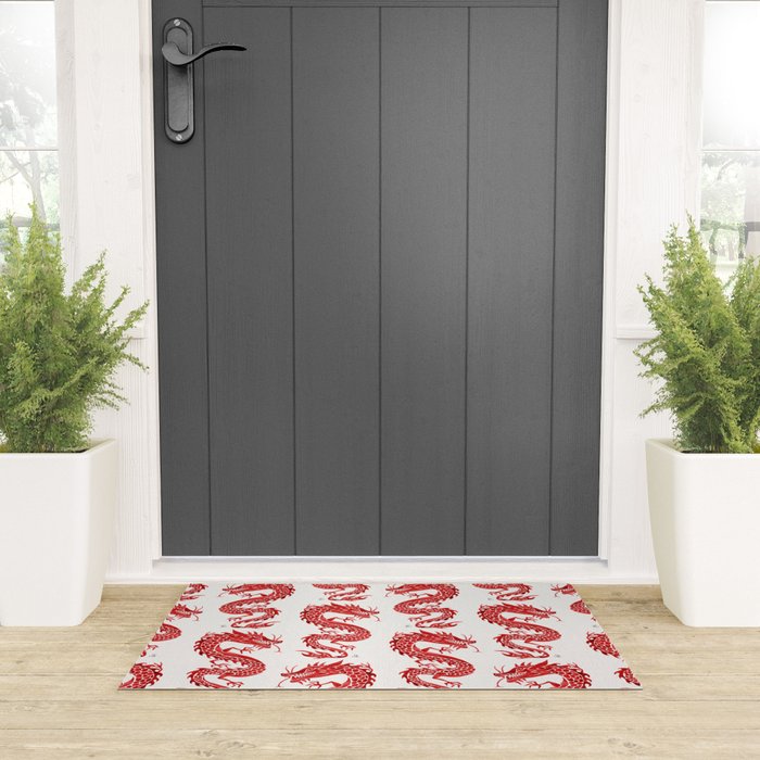 Chinese Dragon - Crimson Palette Welcome Mat Gallery Image 3