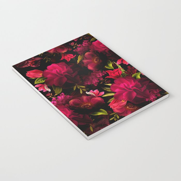 Vintage & Shabby Chic - Dark Red Antique Night Roses Botanical Garden Notebook Gallery Image 3