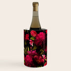 Vintage & Shabby Chic - Dark Red Antique Night Roses Botanical Garden Wine Chiller Gallery Image 3