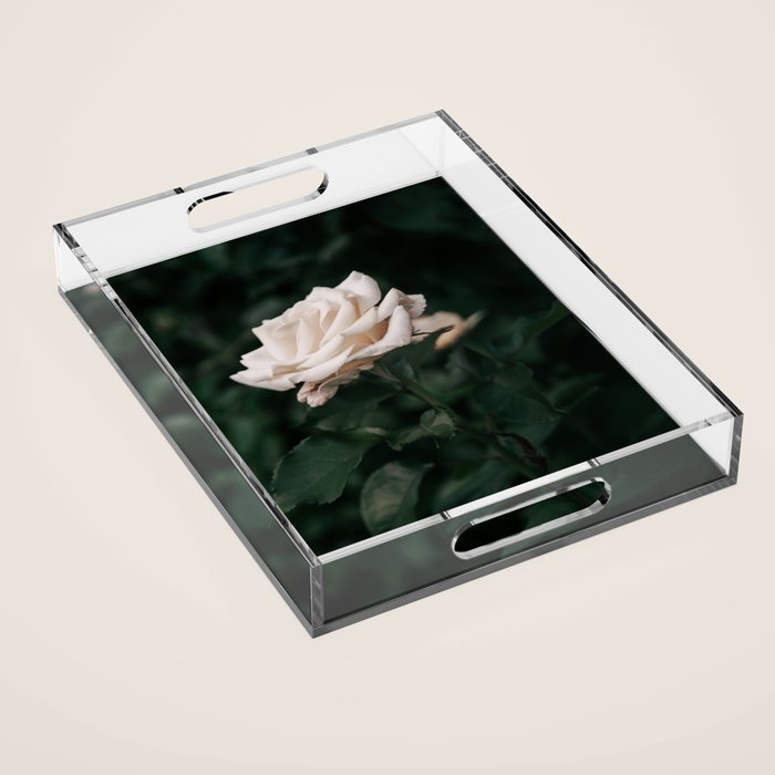 White Rose Acrylic Tray Gallery Image 1