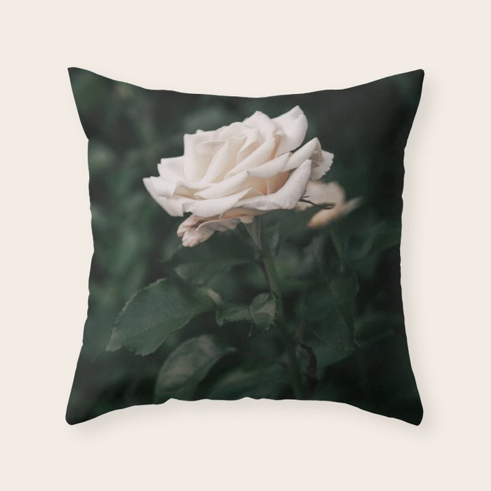 White Rose Throw Pillow Gallery Image 1
