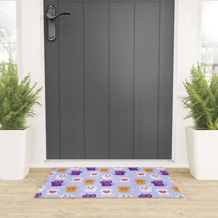 Lucky Waving Kitty Cat Maneki Neko Welcome Mat Gallery Image 3