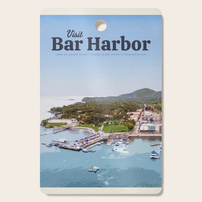 Visit Bar Harbor Cutting Board Gallery Image 1