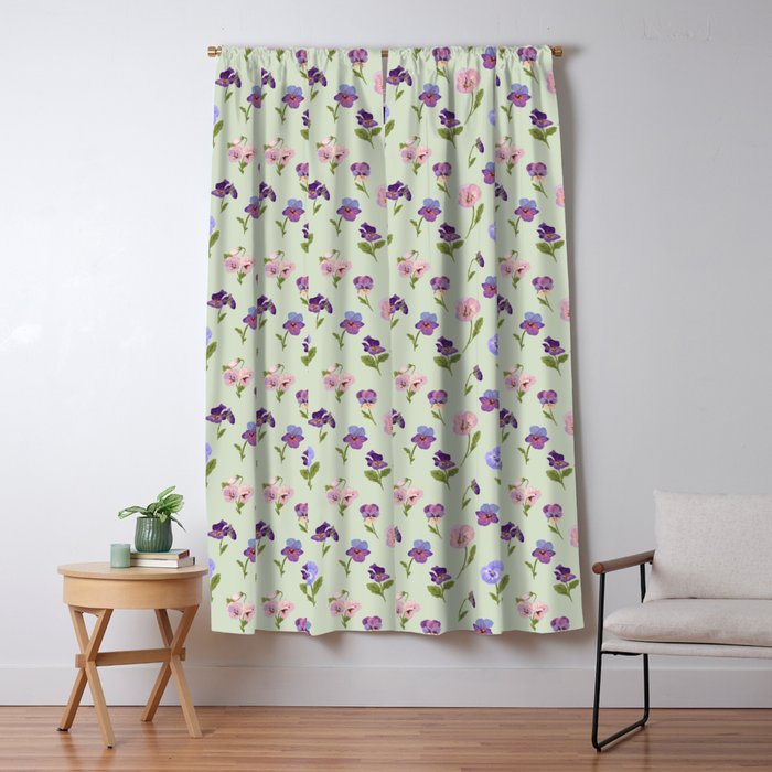 Pansy Flower Pattern Window Curtain Gallery Image 5