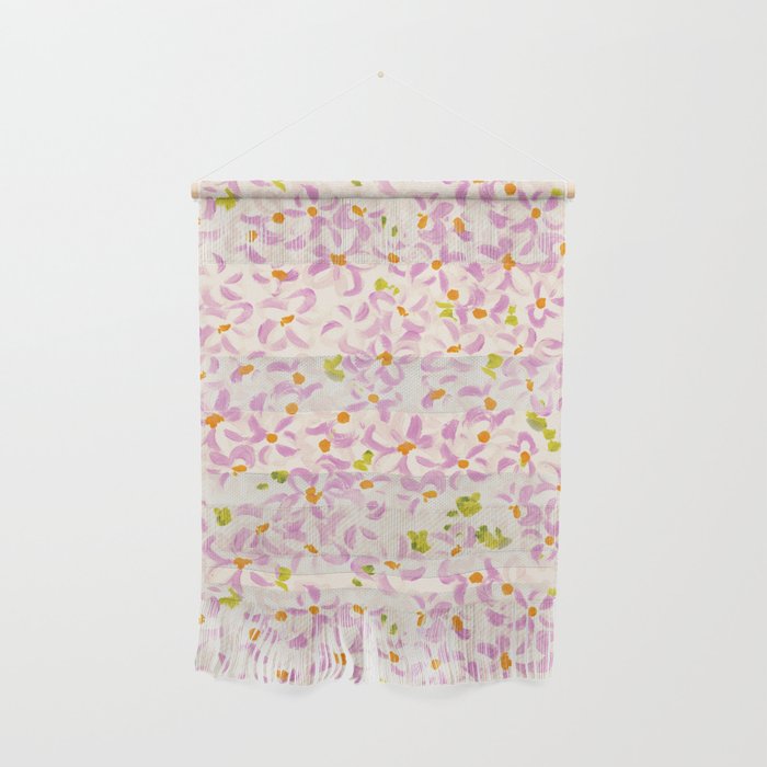 Pink brush stroke flowers Wall Hanging Gallery Image 1
