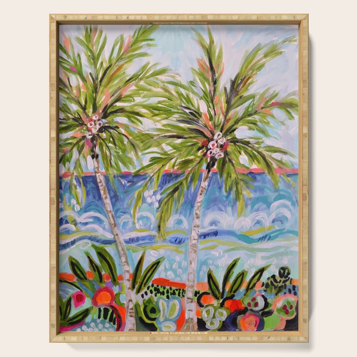 Palm Trees by Karen Fields Serving Tray Gallery Image 1