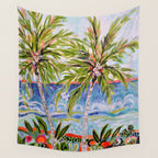 Palm Trees by Karen Fields Wall Tapestry Gallery Image 4