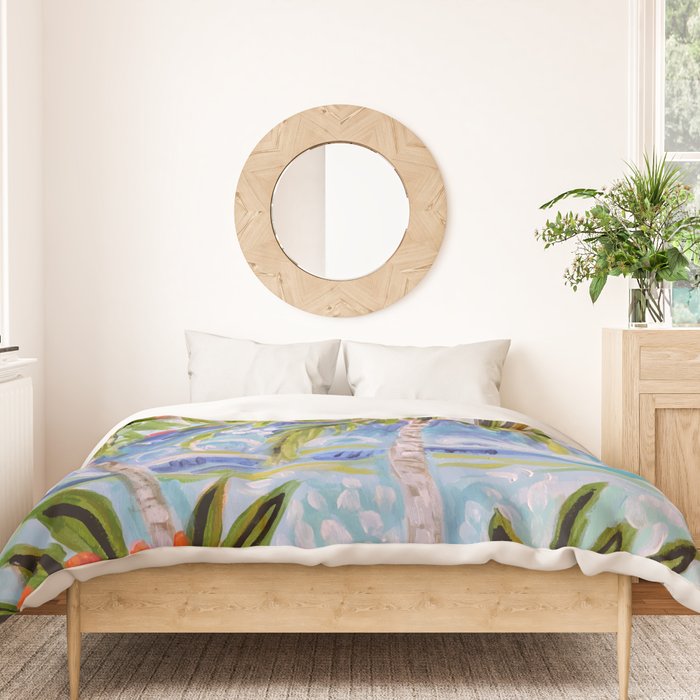 Palm Trees by Karen Fields Duvet Cover Gallery Image 3