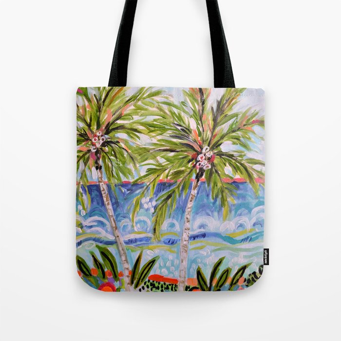 Palm Trees by Karen Fields Tote Bag Gallery Image 1