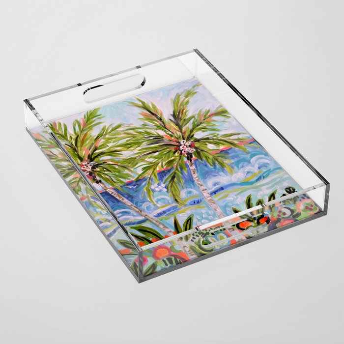Palm Trees by Karen Fields Acrylic Tray Gallery Image 1
