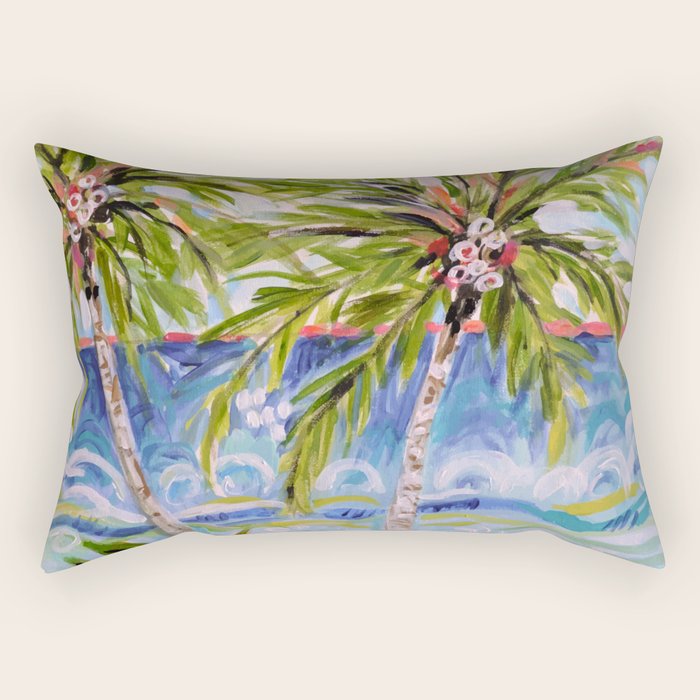 Palm Trees by Karen Fields Rectangular Pillow Gallery Image 2